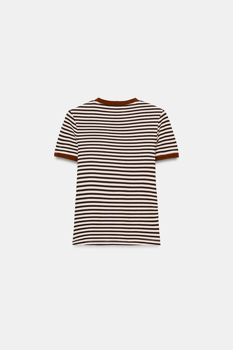 T-SHIRT RAYURES MANCHES COURTES