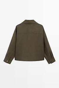100% linen shirt with snap button detail