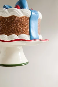 CERAMIC CHRISTMAS CAKE DISH
