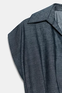 FITTED LINEN BLEND SHIRT WITH DARTS