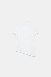 T-SHIRT COL V BAS ASYMÉTRIQUE