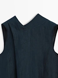 Linen blend halter top