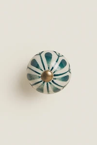 SET OF CERAMIC FLOWER KNOBS (SET OF 2