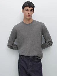 Knit 100% cashmere crew neck sweater