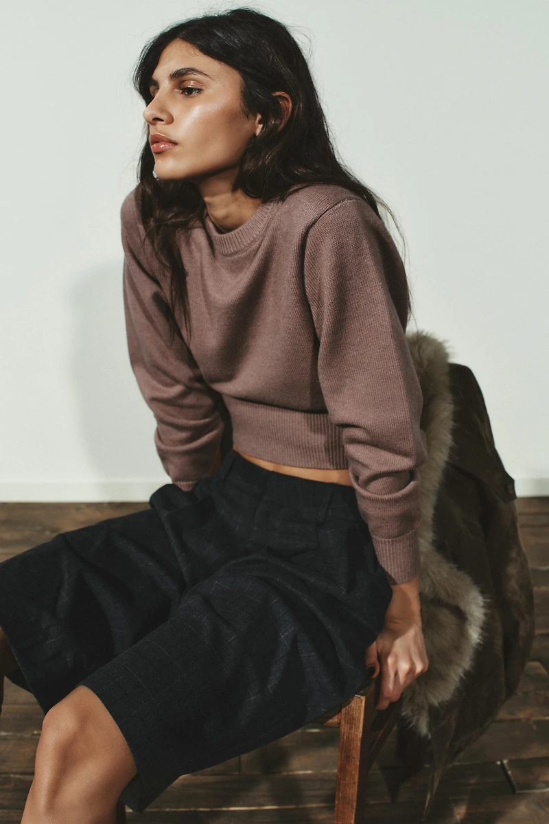 CROPPED BASIC KNIT JUMPER