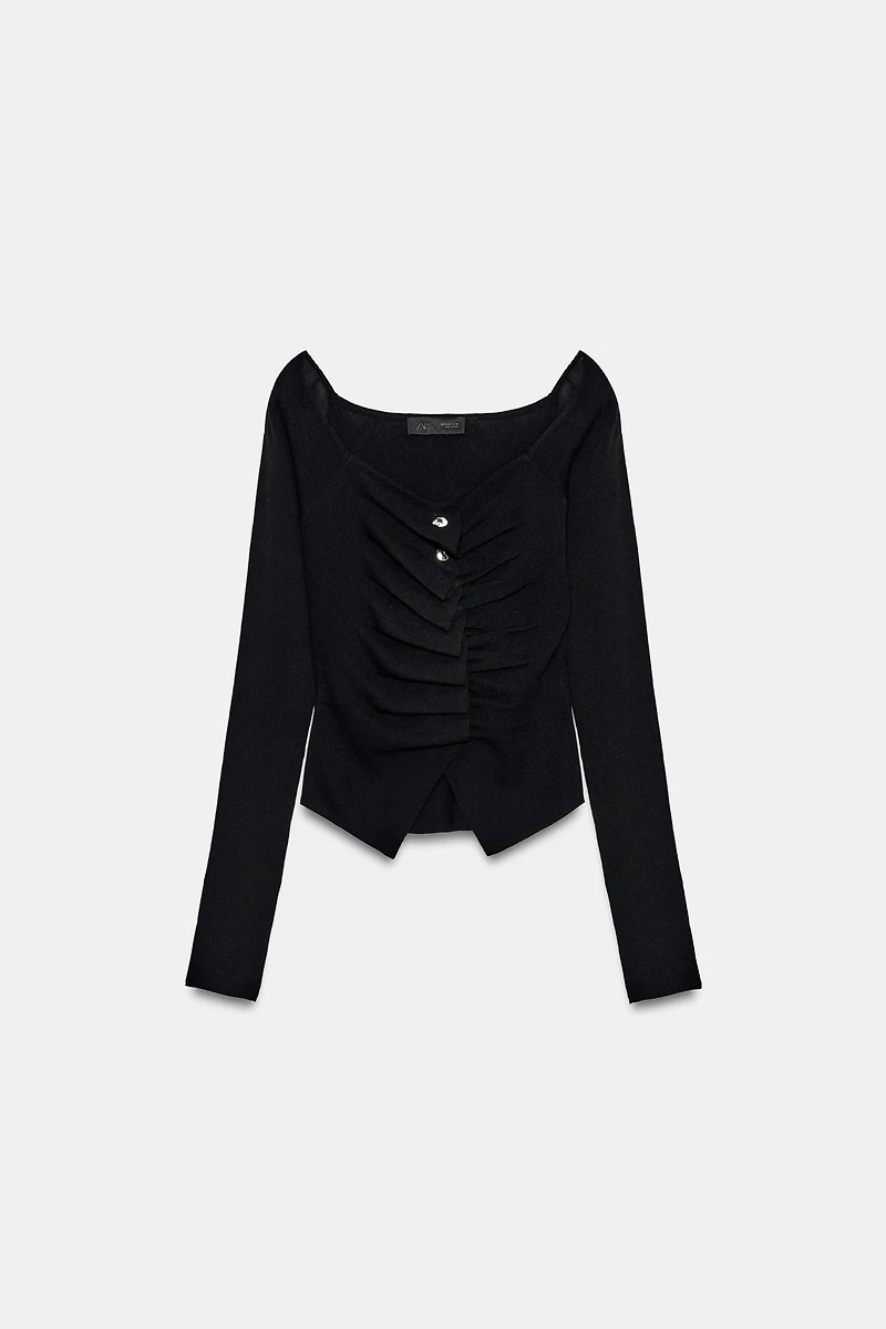 DRAPED KNIT TOP