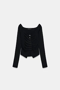 DRAPED KNIT TOP