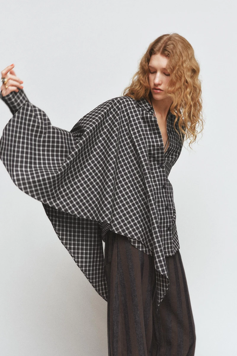 PLAID SHIRT WITH SCARF ZW COLLECTION