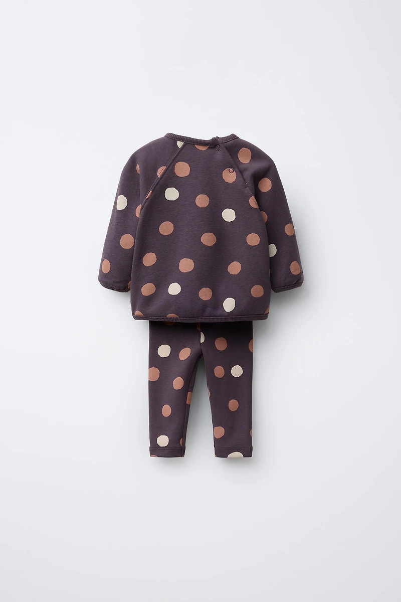 POLKA DOT SWEATSHIRT AND LEGGING SET