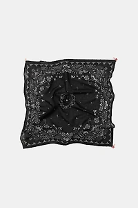 PAISLEY BEADED FLORAL BANDANA SCARF