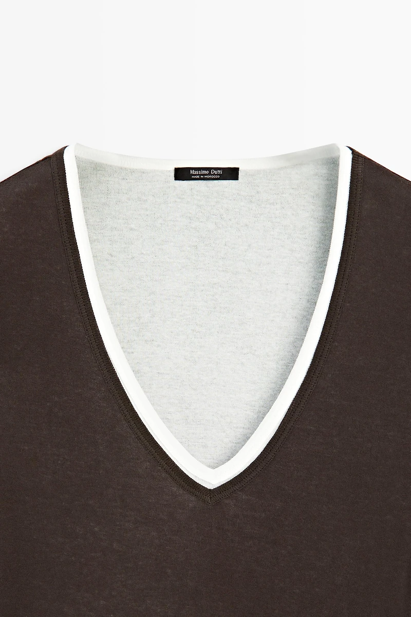 T-shirt 100 % coton superposé