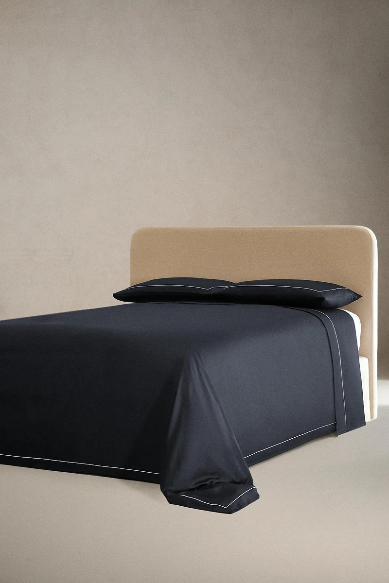 SCALLOPED SATEEN FLAT SHEET (500 THREAD COUNT)
