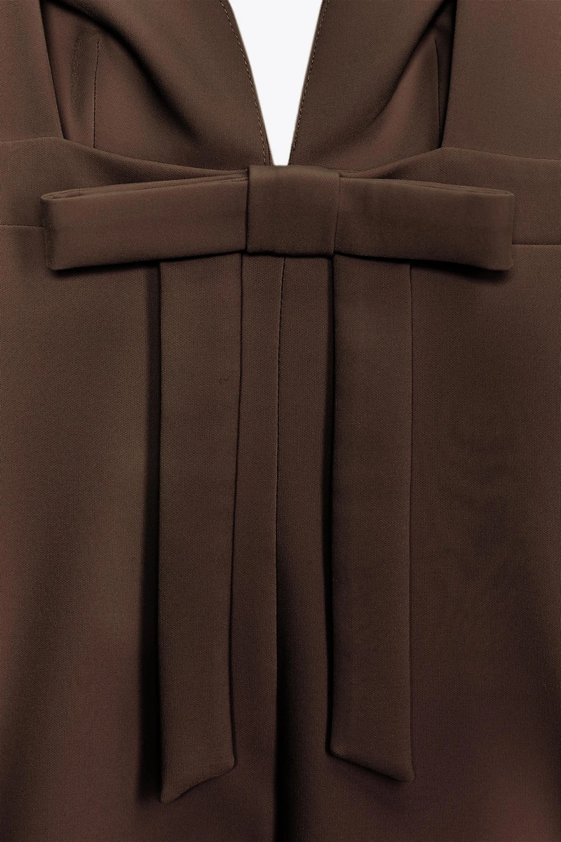 BOW ELASTIC SHORT DRESS