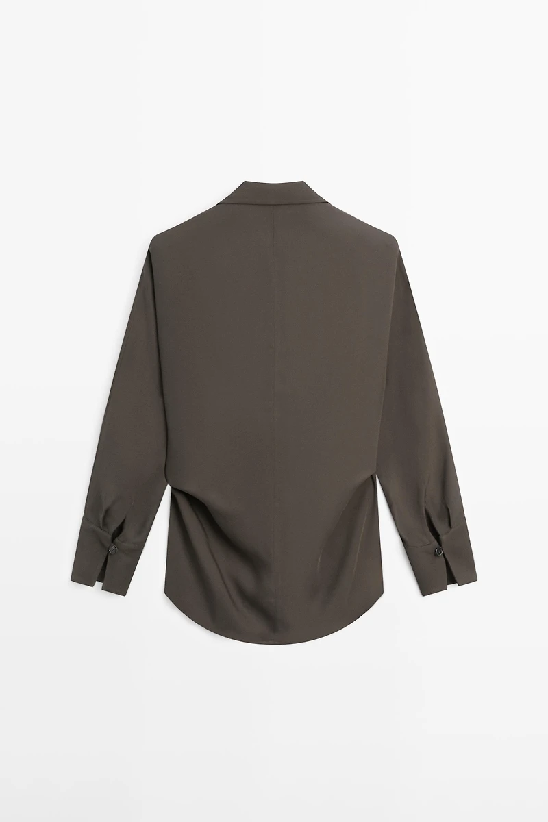 Flowing double-breasted overshirt
