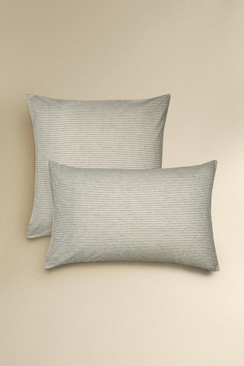 TAIE D’OREILLER FLANELLE RAYURES