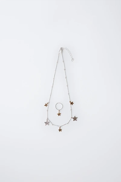 LOT COLLIER ÉTOILES ET BAGUE