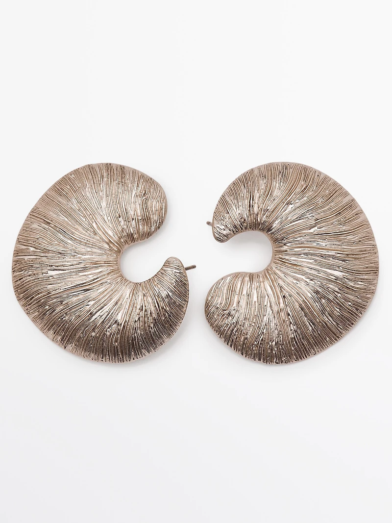 Boucles d’oreilles anneau fossile
