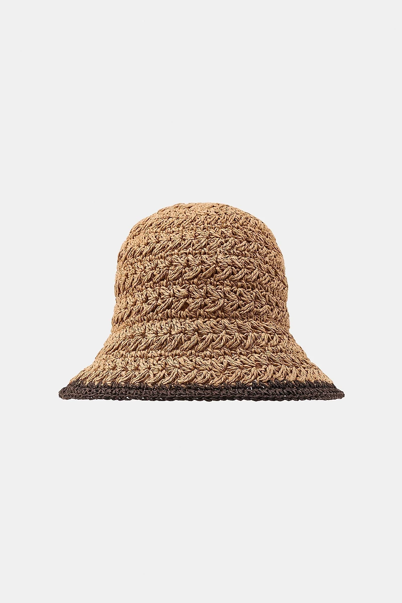 CONTRAST WOVEN HAT
