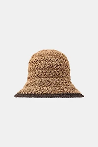 CONTRAST WOVEN HAT
