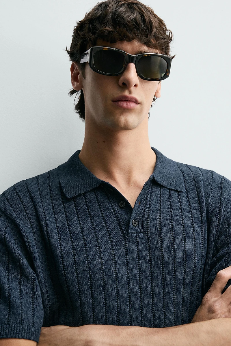 POLO EN MAILLE CÔTELÉE