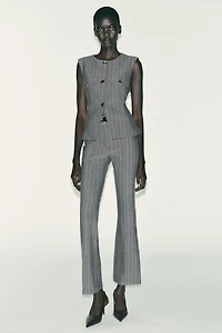 HERRINGBONE FLARE LEGGINGS WITH BELT