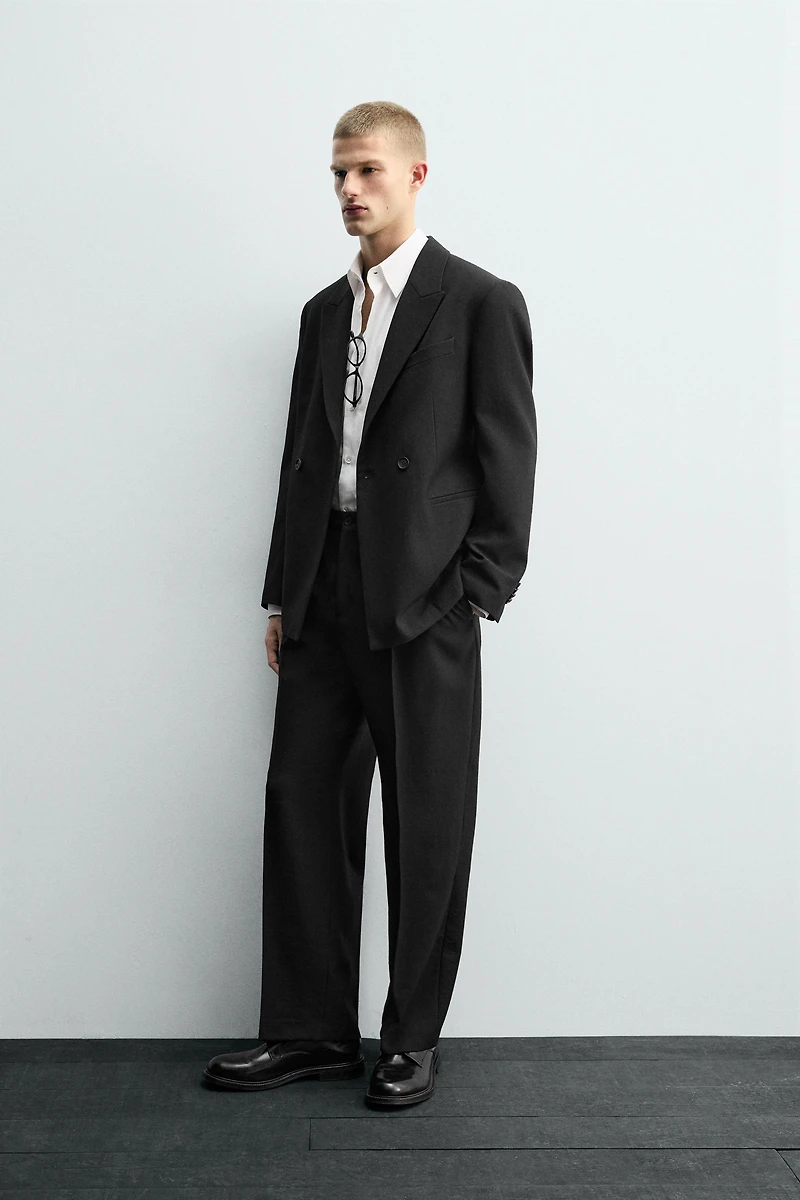 DOUBLE BREASTED SUIT BLAZER 100% WOOL