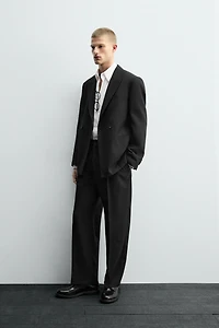 DOUBLE BREASTED SUIT BLAZER 100% WOOL