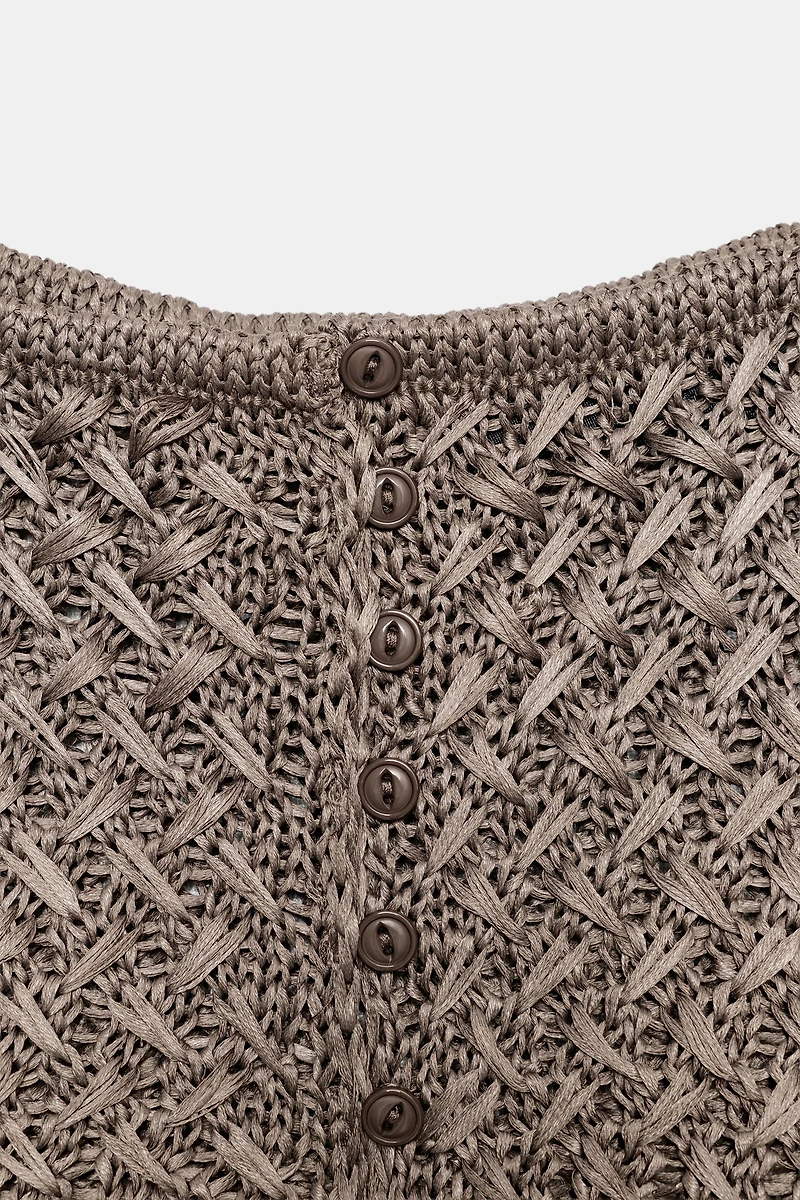 CROPPED CABLE KNIT TOP