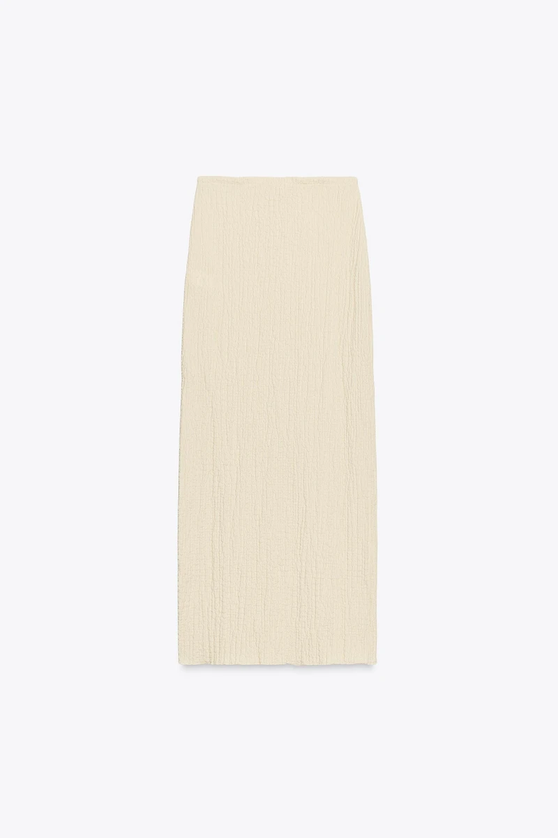 TEXTURED MIDI SKIRT