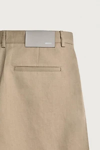 RELAXED FIT PLEATED PANTS