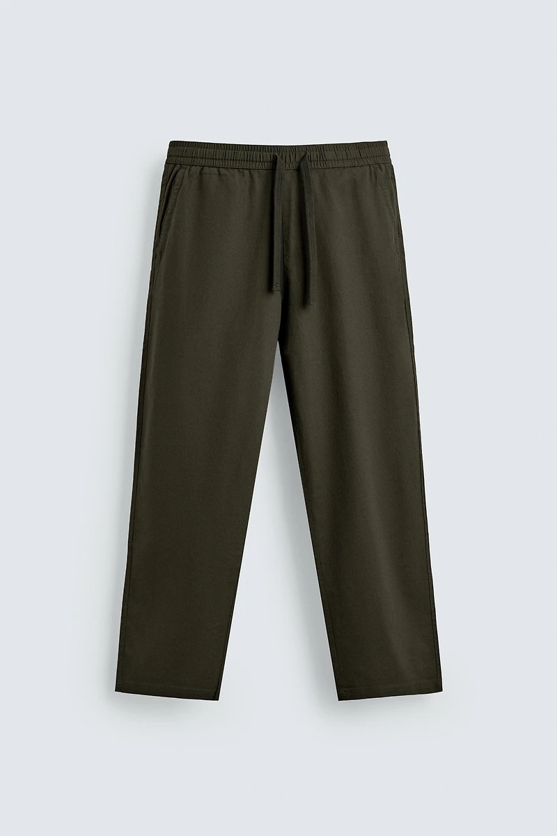 COTTON-LINEN RELAXED FIT PANTS