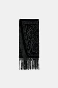 JUPE À FRANGES EN VELOURS ZW COLLECTION ÉDITION LIMITÉE