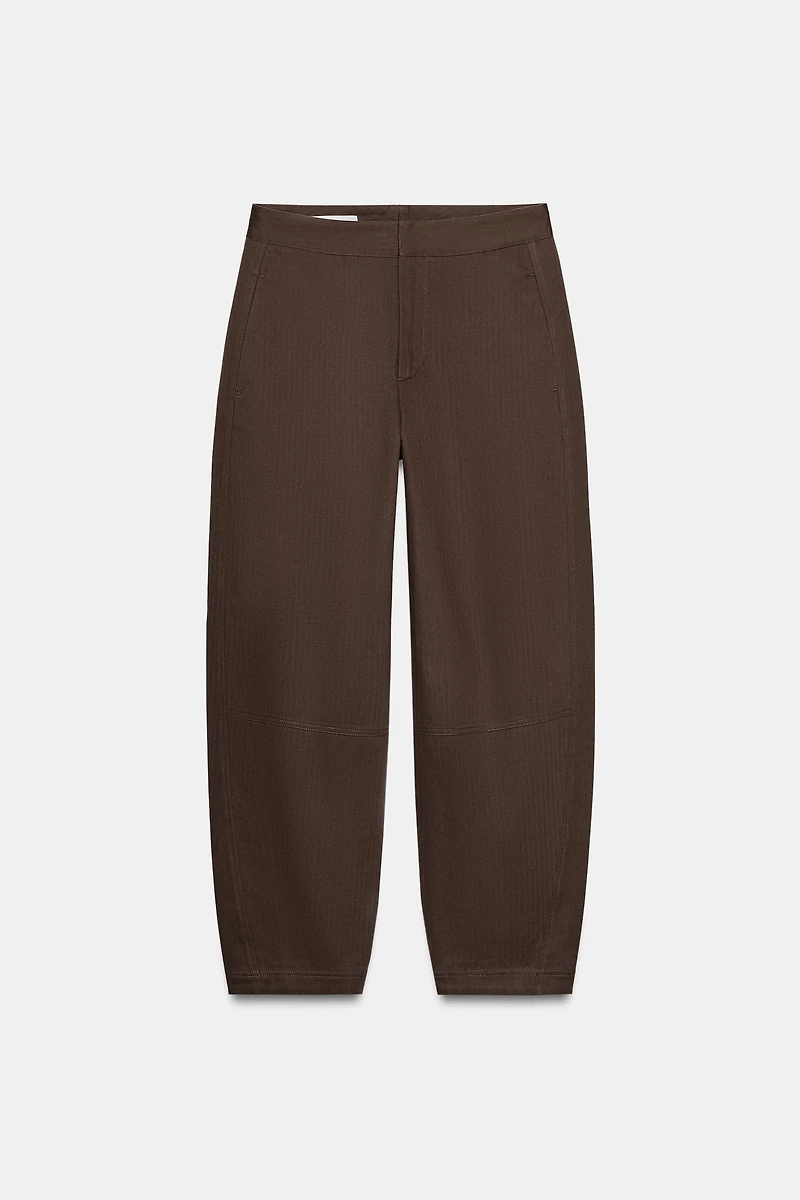HERRINGBONE BARREL PANTS