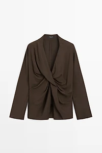 Flowing blouse with draped detail
