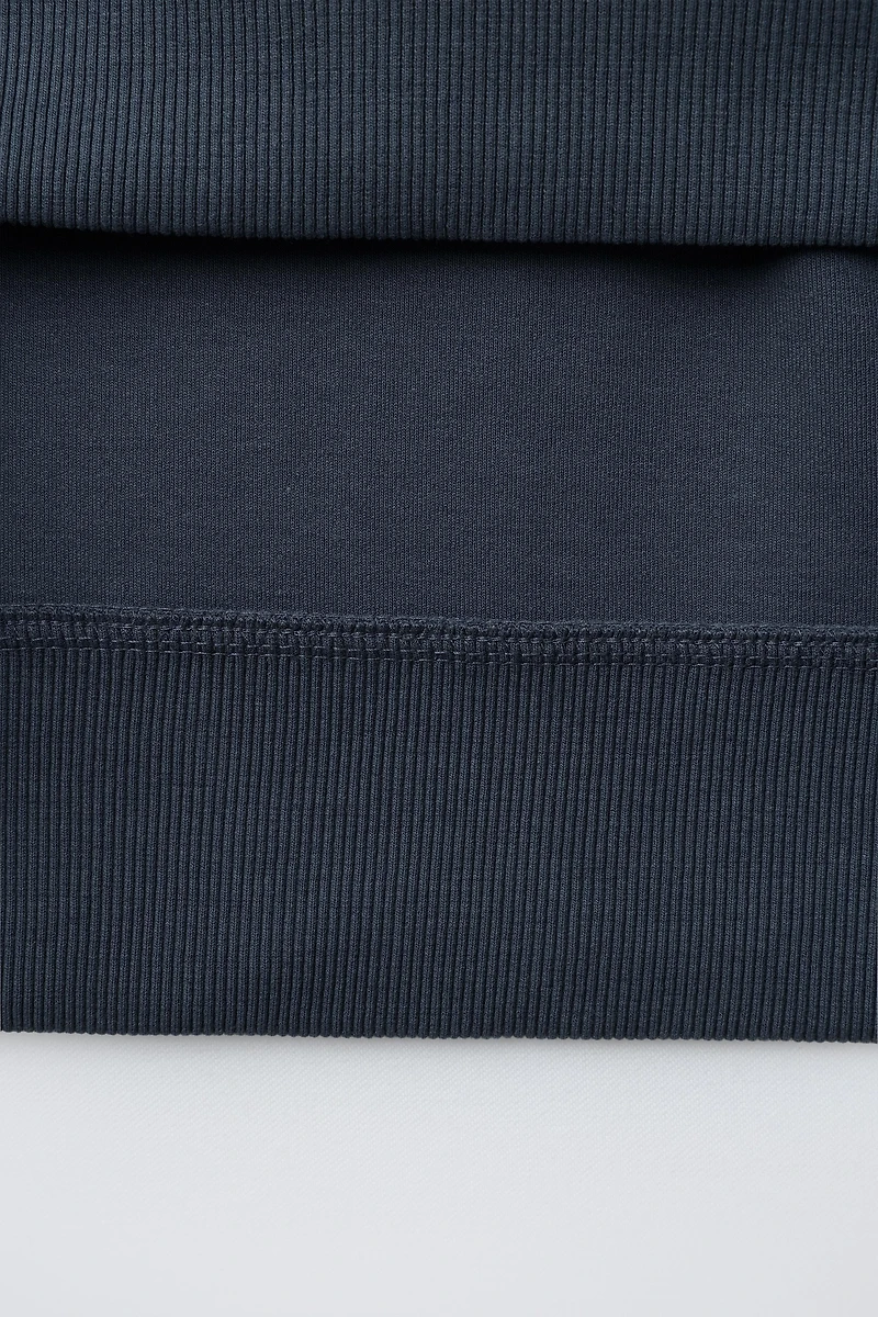 ENSEMBLE SWEAT ET PANTALON EN MOLLETON À JAMBES LARGES UNIE