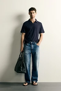 REGULAR FIT STRIPED FLOWY POLO