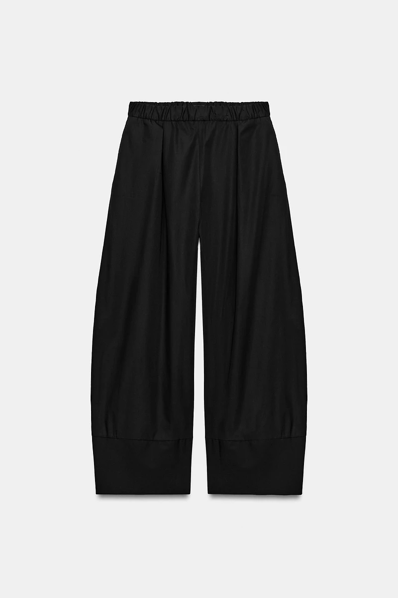 PANTALON LARGE POPELINE RAYURES