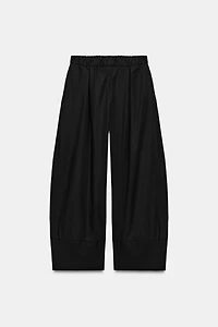 PANTALON LARGE POPELINE RAYURES