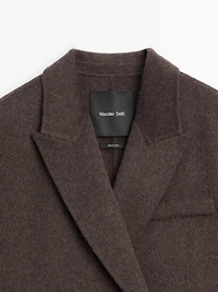 Long wool blend surplice coat