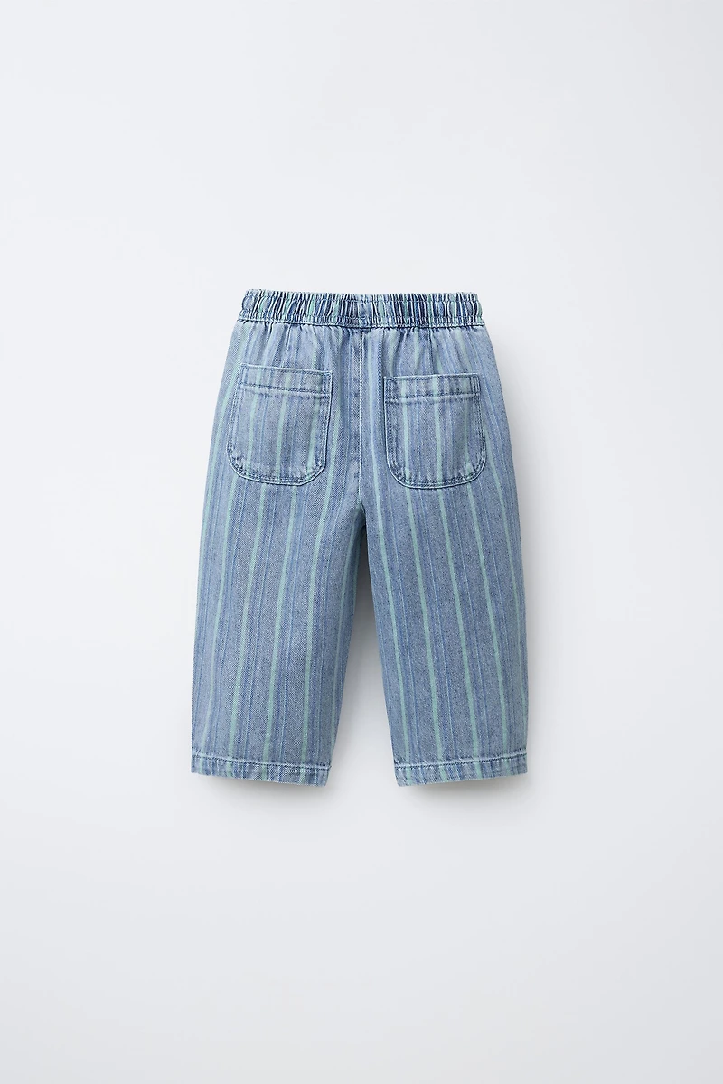 STRIPED BAGGY JEANS