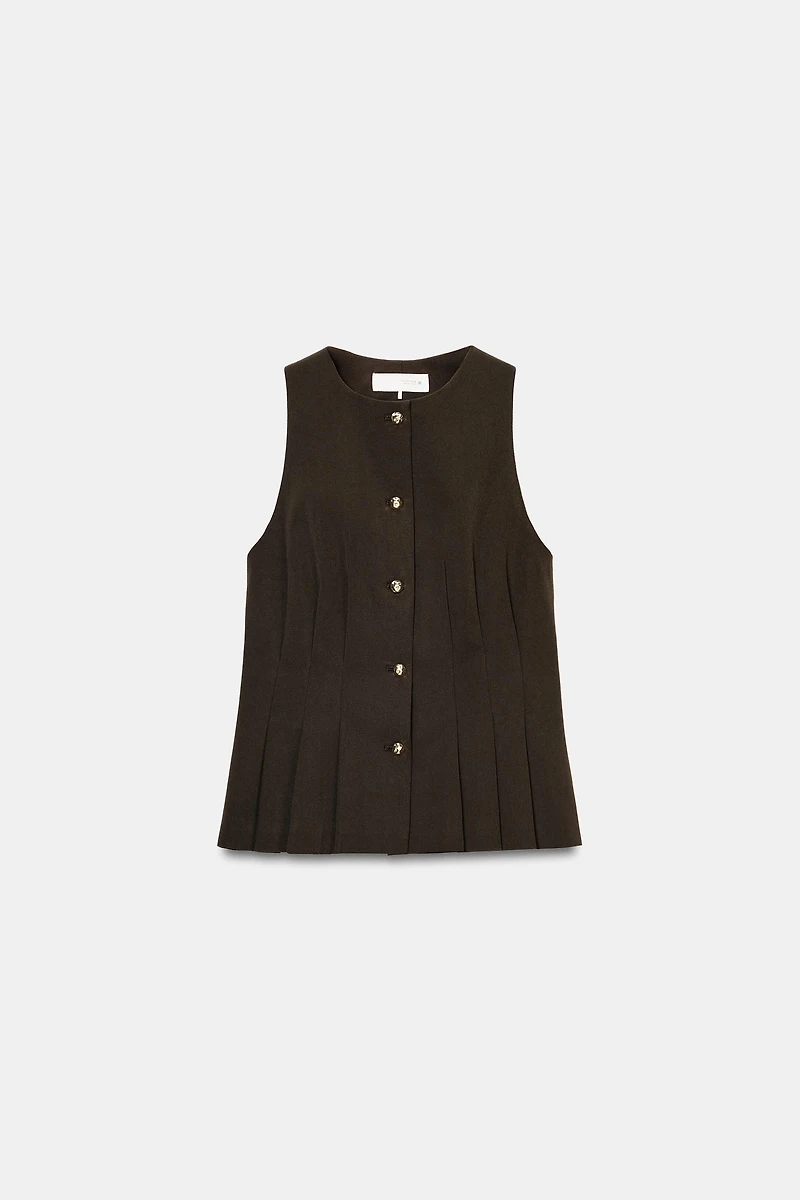 PEPLUM DARTED VEST