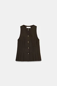 PEPLUM DARTED VEST