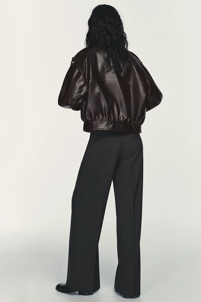 LOW-RISE PINSTRIPE PANTS