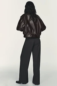 LOW-RISE PINSTRIPE PANTS