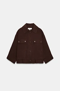 CROPPED ROLLED-SLEEVE JACKET