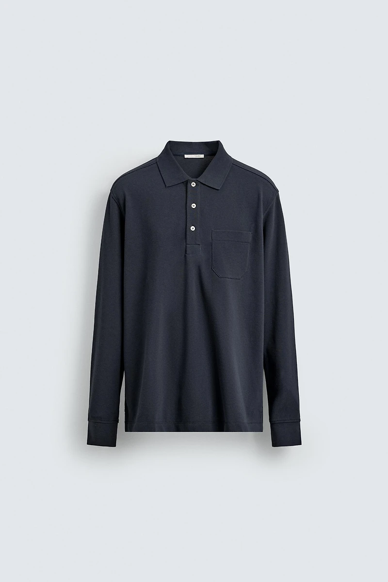 REGULAR FIT PIQUÉ POLO WITH POCKET
