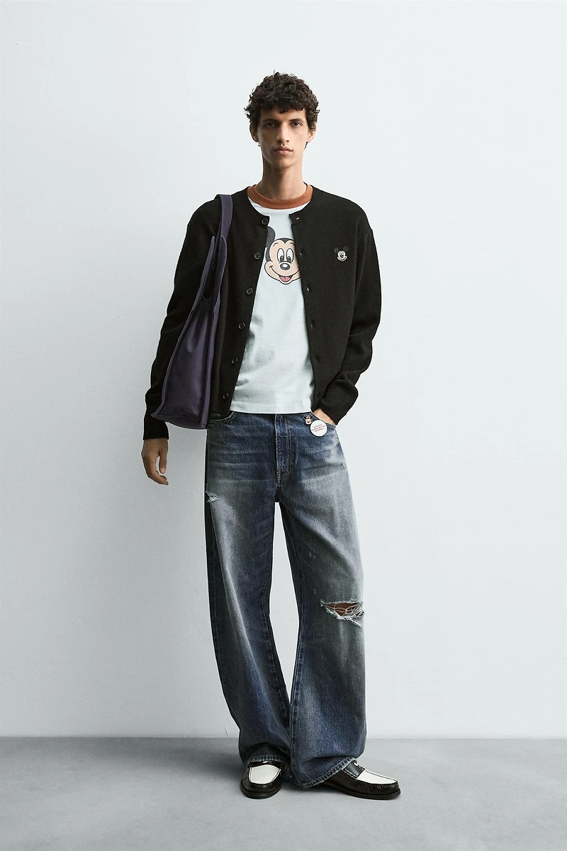 MICKEY MOUSE PATCH CARDIGAN HARRY LAMBERT FOR ZARA X DISNEY