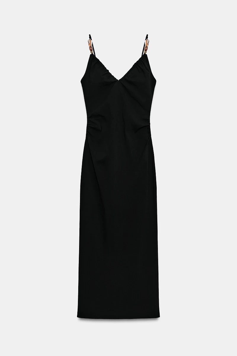 FITTED BEADED MIDI DRESS