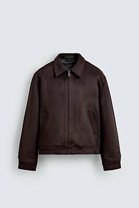 REGULAR FIT FAUX SUEDE JACKET