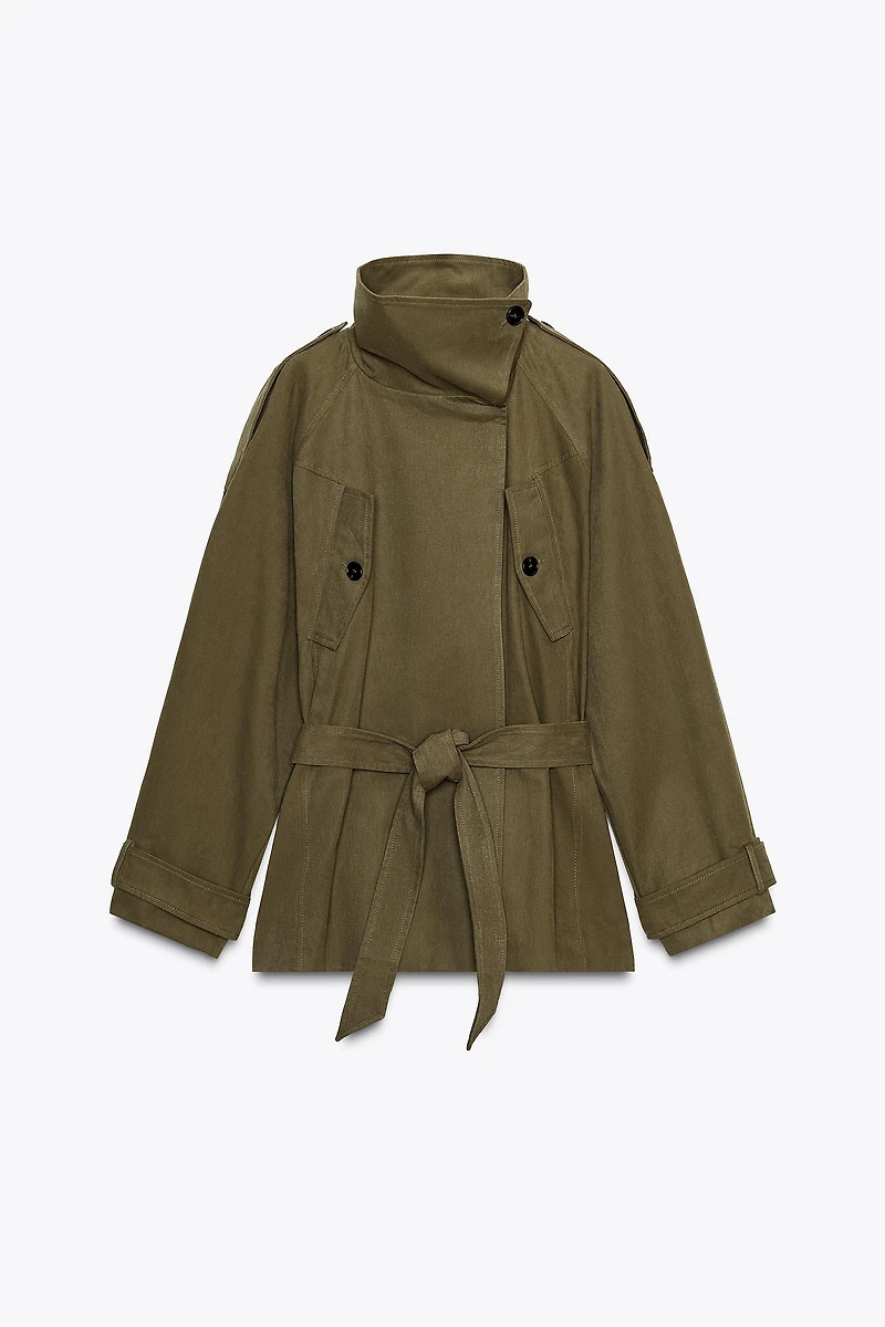 BELTED COTTON TRENCH COAT